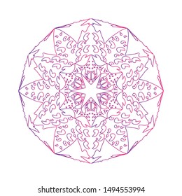 Rounded Mandala vector Art gradient color. Used for a Beautiful sign background in Indian style.