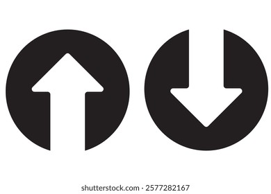 Rounded mini arrows, up-down icon. A small two-way black direction symbol. Isolated on a white background.  1176
