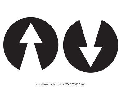 Rounded mini arrows, up-down icon. A small two-way black direction symbol. Isolated on a white background.  1176
