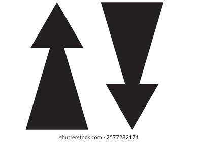 Rounded mini arrows, up-down icon. A small two-way black direction symbol. Isolated on a white background.  1176
