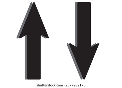 Rounded mini arrows, up-down icon. A small two-way black direction symbol. Isolated on a white background.  1176
