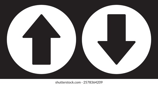 Rounded mini arrows, up-down icon. A small two-way black direction symbol. Isolated on a white background. Eps 10.