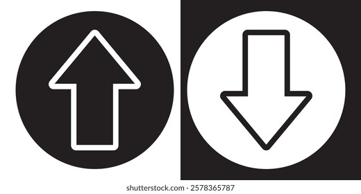 Rounded mini arrows, up-down icon. A small two-way Green and Red direction symbol. Isolated on a transparent background. Eps 10.