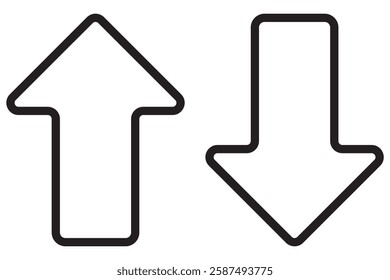 Rounded mini arrows, up-down icon. A small two-way black direction symbol. Isolated on a white background. Eps 10.