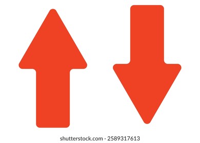 Rounded mini arrows, up-down icon. A small two-way black direction symbol. Isolated on a white background.