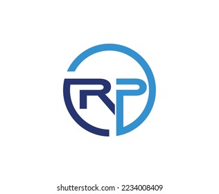 Rounded Minimalist Letter mark RP Logo Design Template
