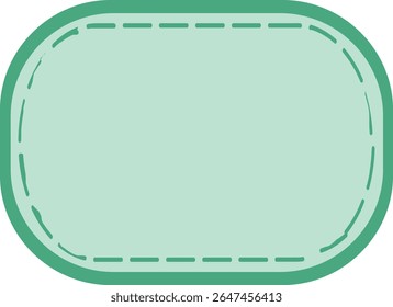 Rounded mint heart-shaped frame with stitched edge detail, suitable for romantic messages, love-themed designs, scrapbooking, or decoration.
