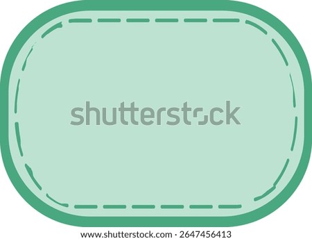 Rounded mint heart-shaped frame with stitched edge detail, suitable for romantic messages, love-themed designs, scrapbooking, or decoration.