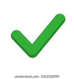 Rounded modern check mark icon. Done. Vector.