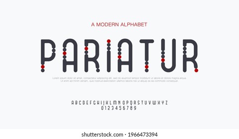 Rounded modern minimal abstract alphabet fonts with dots for sport, technology, fashion, digital, future creative logo.