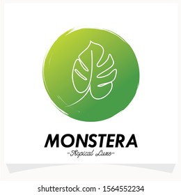 Rounded Monstera Logo Design Template