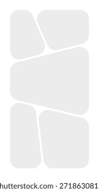 Moldura de foto em estilo mosaico arredondado para design de pôster em proporção de 1:2 com transparência