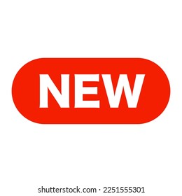 Rounded NEW icon. New product label and new development. Vector.