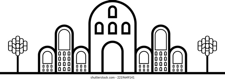 Rounded new style iconic house vector EPS file and image