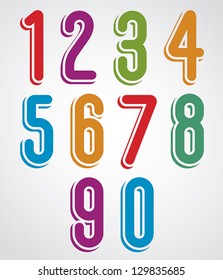 Rounded numbers set, vector collection.