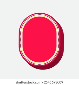 Rounded Octagonal Neon 3D Style. Sale Tag Element. Label Icon. High Quality Vector Icon. Editable Vector