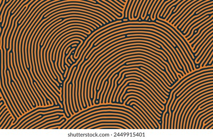Rounded Orange Organic Turing Seamless Pattern. Abstract organic background
