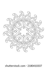 Rounded Ornamental Decorative Coloring Mandala Coloring Book Pro Vector