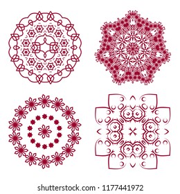 Rounded ornaments with decorative textures patterns background
