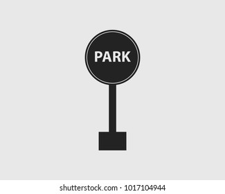 Rounded Park Sign of Highway with gray Background.