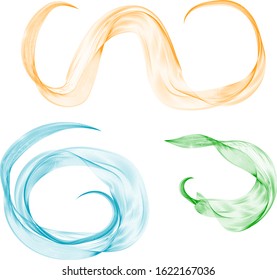 Rounded patterns of multi-colored vector vapor objects for design on a white background a bewitching abstraction