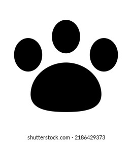 Rounded paw silhouette icon. Animal symbol. Vector.