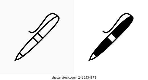 Icono de plumilla redondeada. Ilustración vectorial de pluma aislada.