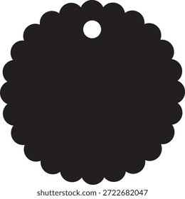 Diseño de silueta de etiqueta de forma de círculo de pétalo redondeado Etiqueta de ropa de bebé para niños Vivero floral suave Imprimible Regalo Marca Gráfico