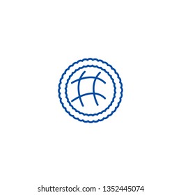 Rounded pie  line icon concept. Rounded pie  flat  vector symbol, sign, outline illustration.