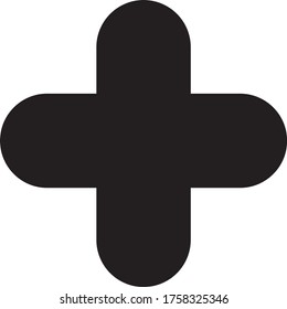 Rounded Plus Icon Vector Cross