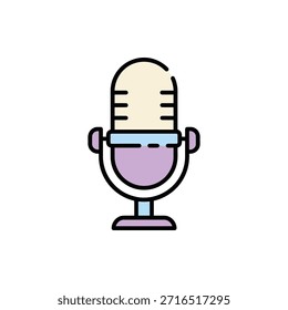 A rounded podcast microphone representing audio recording and broadcasting for content creators.