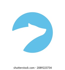 rounded polar bear logo design vector