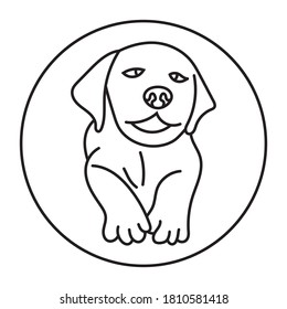 rounded the a puppy or puppies line art vector icon for apps or websites