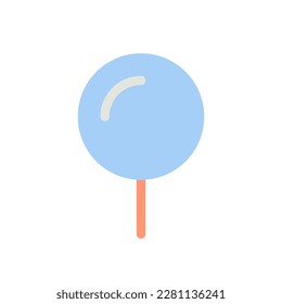 Rounded push pin flat color ui icon. Setting tool. Highlight location. GPS navigation. Share place. Simple filled element for mobile app. Colorful solid pictogram. Vector isolated RGB illustration