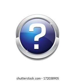 Rounded Question Mark Vector Icon Button