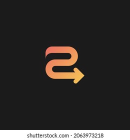 Rounded R letter logo with arrow