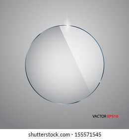 Rounded realistic glass frame.