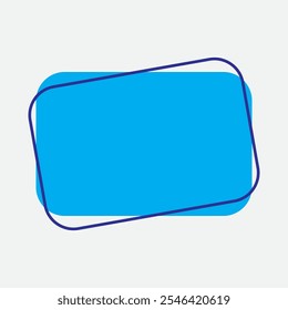 Rounded Rectangle 2-3 Shape with Blue Color. Tenth Style Label Icon. High Quality Vector Icon. Editable Vector