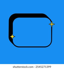 Rounded Rectangle 3 4 Shape Textbox Icon with Blue Vintage Color. Label Icon. High Quality Vector Icon. Editable Vector