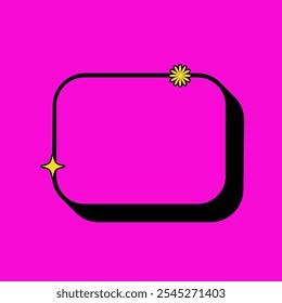 Rounded Rectangle 3 4 Shape Textbox Icon with Pink Vintage Color. Label Icon. High Quality Vector Icon. Editable Vector