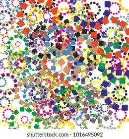 rounded rectangle circle. multicolor wallpaper concept. Funny geometric pattern. vector background for web and print