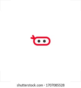 rounded rectangle with dots ninja face logo design