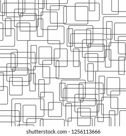 rounded rectangle geometric pattern art abstract geometric vector background black monochrome squares