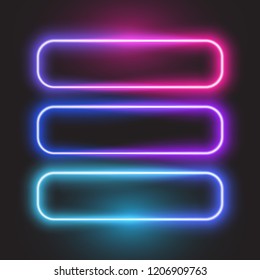 Rounded Rectangle Glowing Neon Banner