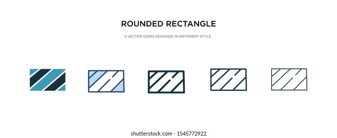 rounded rectangle icon in different style vector illustration. two colored and black rounded rectangle vector icons designed in filled, outline, line and stroke style can be used for web, mobile, ui