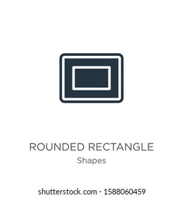 Rounded rectangle icon vector. Trendy flat rounded rectangle icon from shapes collection isolated on white background. Vector illustration can be used for web and mobile graphic design, logo, eps10