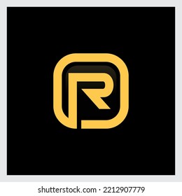 rounded rectangle letter r logo vector illustration