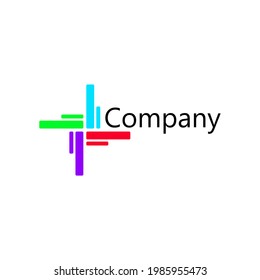 Rounded rectangle logo with colorful, look modern and simple, suitable for any company and medical logo.