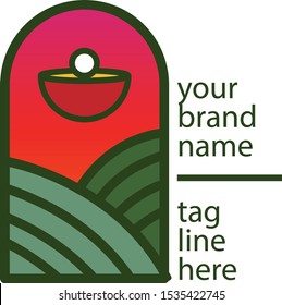 Rounded Rectangle Logo Vector Design