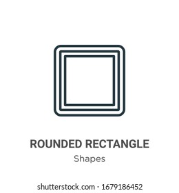 Rounded rectangle outline vector icon. Thin line black rounded rectangle icon, flat vector simple element illustration from editable shapes concept isolated stroke on white background